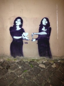 In a little alley in Monti, off of Via dei Serpenti.