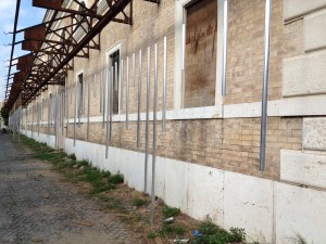The chimes hanging from the old slaughterhouse processing rails