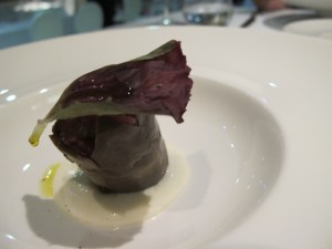 A "sushi" of raw Fassona beef, truffle, parmesan cheese and balsamic - delicious