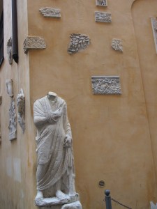 The headless statue on the corner ...