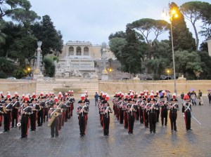 Military band playing in Piazza del Popolo (alas, not Steven Tyler of Aerosmith)