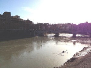 A solitary rower enjoying the river