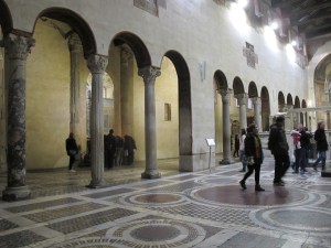 Santa Maria in Cosmedin, notice the mismatched and re-purposed ancient Roman columns and capitals