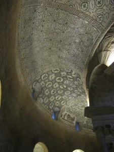 The circular, curved ambulatory, covered in mosaics