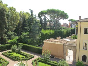 A view of the gardens ...