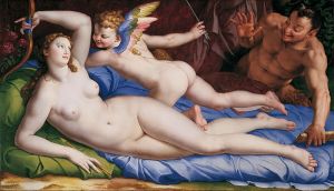 Bronzino, Venus, Cupid and a Stayr