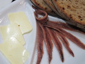 Anchovies and butter ...