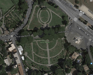 Google Maps Satellite image of the Rome Rose Gardens