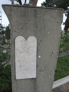 Column at the entry to the upper part of the Rose Garden