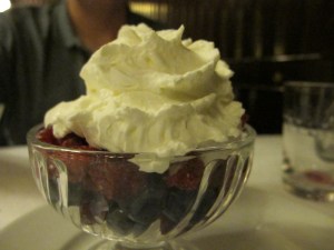 Fruit and whipped cream for the end