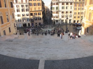 Looking down the Spanish Steps ...