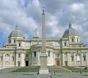 The obelisk behind Santa Maria Maggiore.